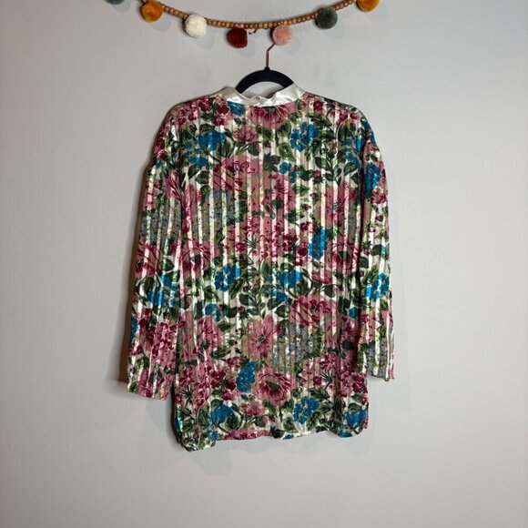 Vintage Victoria's Secret Gold Label striped floral oversized pajama top - Picture 5 of 5